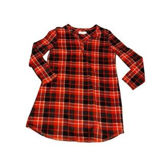 Karen Neuberger Plaid Nightgown Ladies Small 40 Bust 33 Length Fleece Cozy Warm